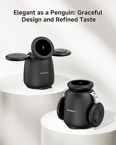 Miniatura 5 de SwanScout Estación de carga para cargador MagSafe, cargador inalámbrico 3 en 1 para iPhone 171615141312 Series, para Apple Watch Ultra 31110987,