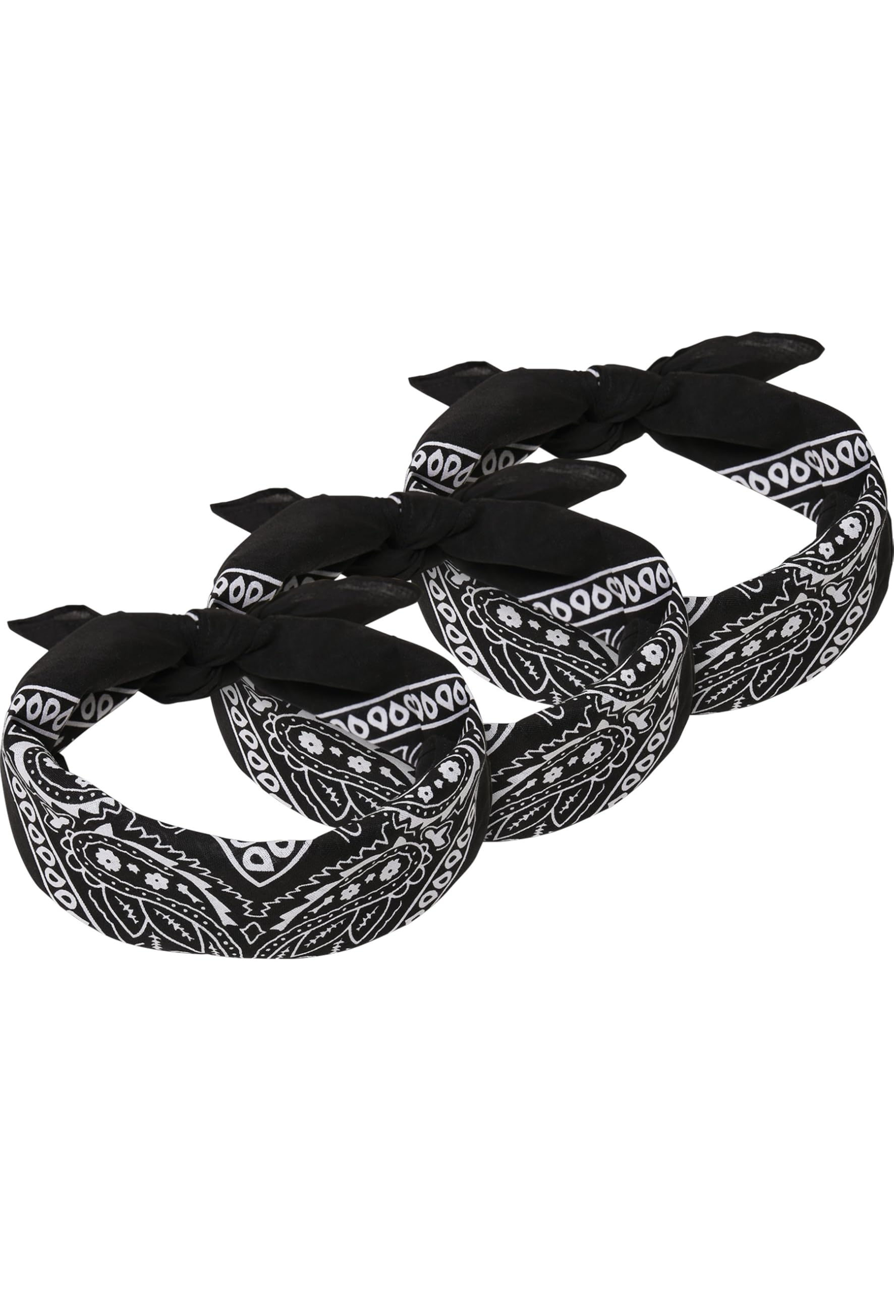 Urban Classics Bandana 3-Pack Fascinator, Black, One Size