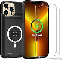 Vista 10 de Funda de batería para iPhone 11, mejorada de 10000 mAh, funda protectora de alta capacidad, recargable, cargador de batería extendida, compatible