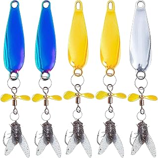 Kit De 10 Señuelos De Pesca Metálicos Reflectantes - Spinners con Anilla Giratoria Antienredos, Atrae Truchas Lucios Salmones - Cebos para Agua Dulce/Salada, Ideal Carnada Artificial