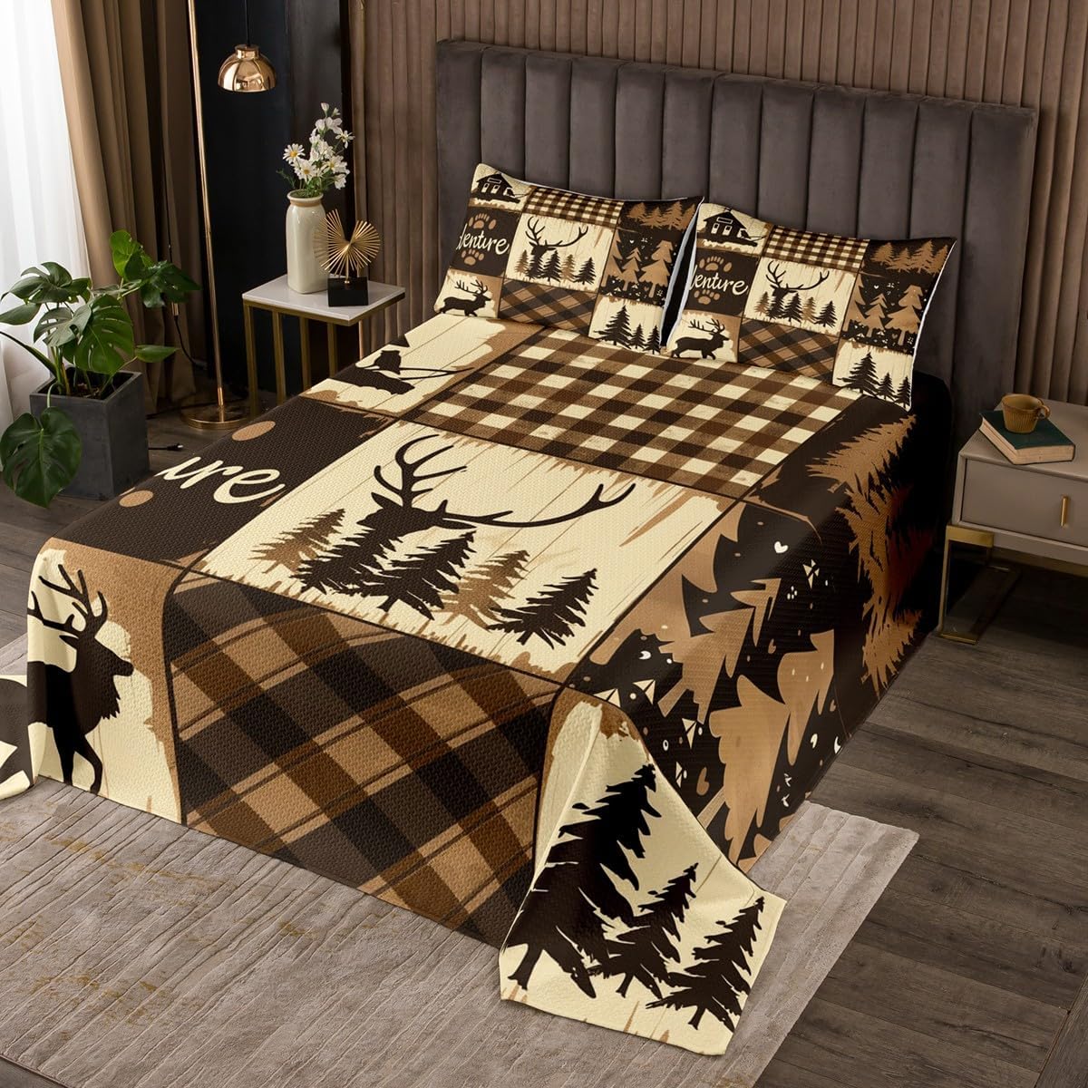 Homewish Video Games Bedspread Twin Size,Retro Brick Love Printed Bedding Set for Kids Boys Girls Room Decor,Gamer Gaming Purple Coverlet Set 2Pcs,Games Controller Vintage Quilt,1 Pillowcase