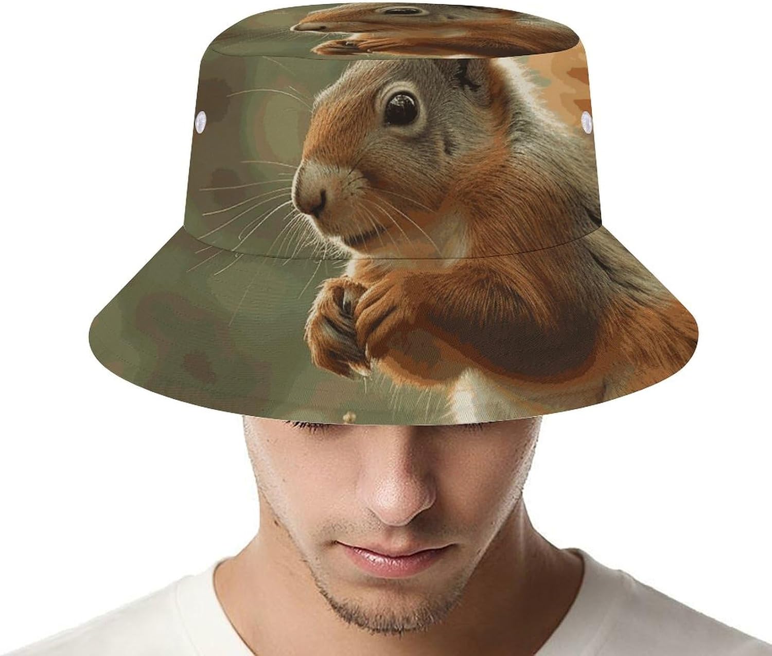 Wildlife Forest Squirrel Bucket Hat Packable Sun Hats Travel Summer Beach Fisherman Cap for Women Men Teens
