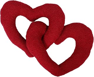FUNOMOCYA Cojín de Corazón Rojo de Felpa Suave Almohada Decorativa para Sofá y Dormitorio Cojín Amoroso para Amigos para Decoración de Sala y Ocasiones Especiales