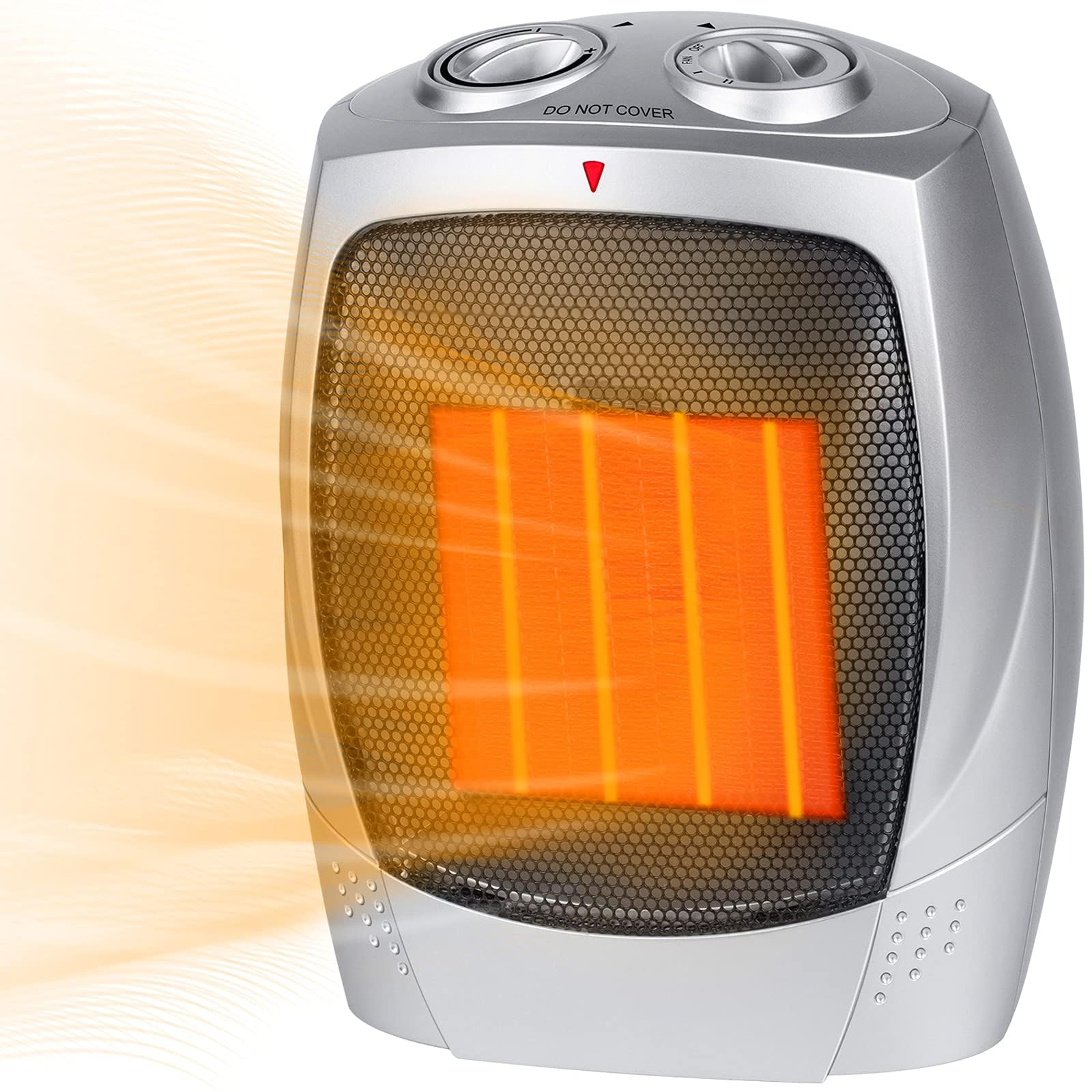 GiveBest Portable Space Heaters for Indoor Use, Ceramic Small Space Electric Heater for Bedroom Office, 1500W/750W with Adjustable Thermostat, Overheat and Tip Over Protection, Heater Fan and Combo