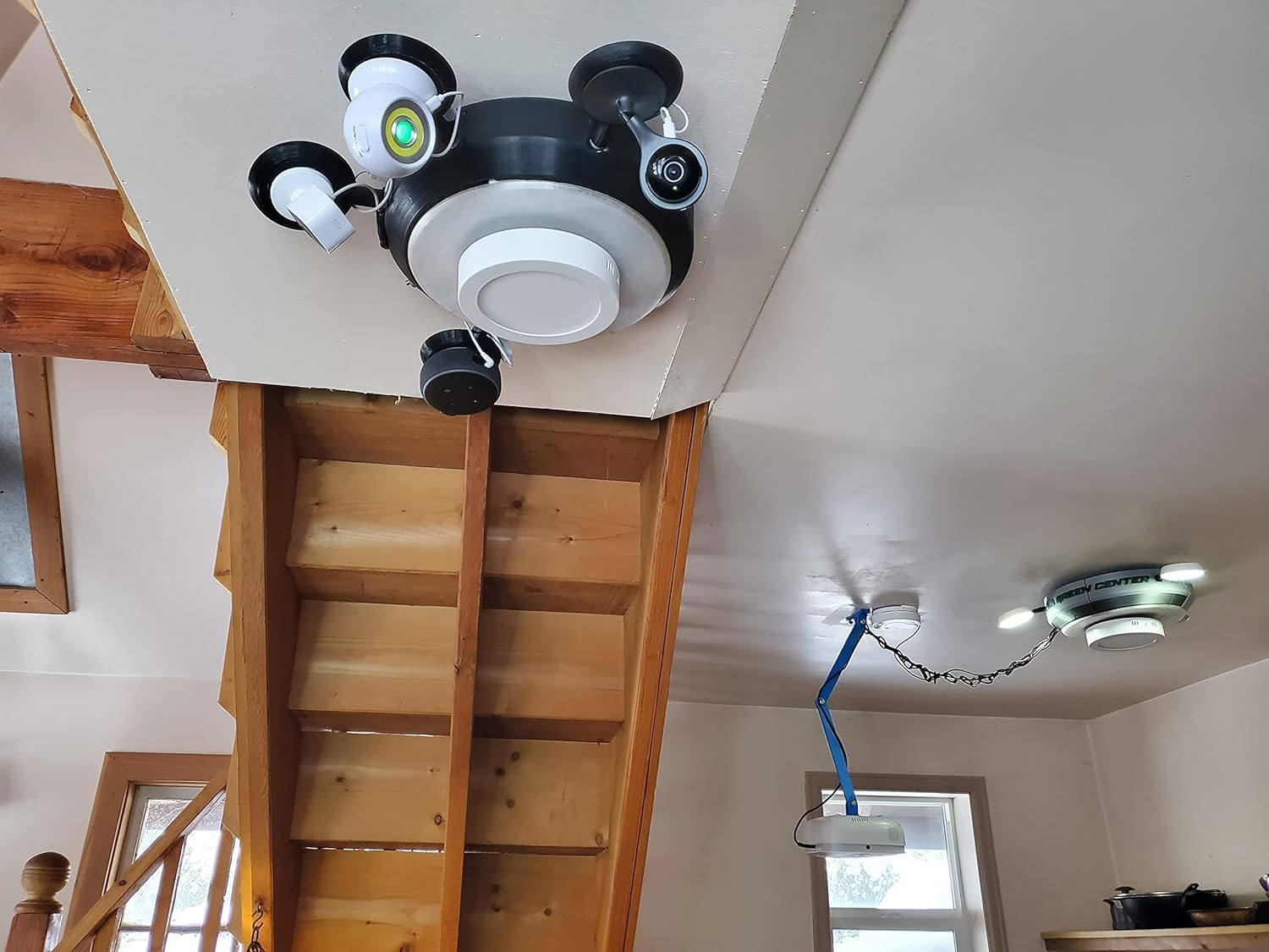 Basic 3D Printed Ceiling Light Mounting System Black / Grey