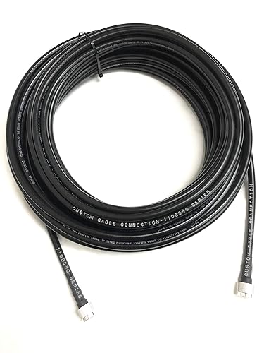 Miniatura 4 de Custom Cable Connection Cable de antena coaxial de baja pérdida de 150 pies N macho a N macho LMR400 veces para microondas de 50 ohmios para