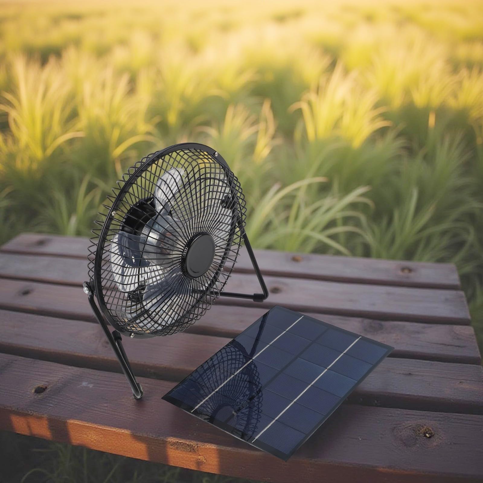 Kit de ventilador de panel solar, 5,2 W 6 V policristalino para ventilador USB de 8 pulgadas para pequeños gallineros, invernaderos, cobertizos y casas de mascotas