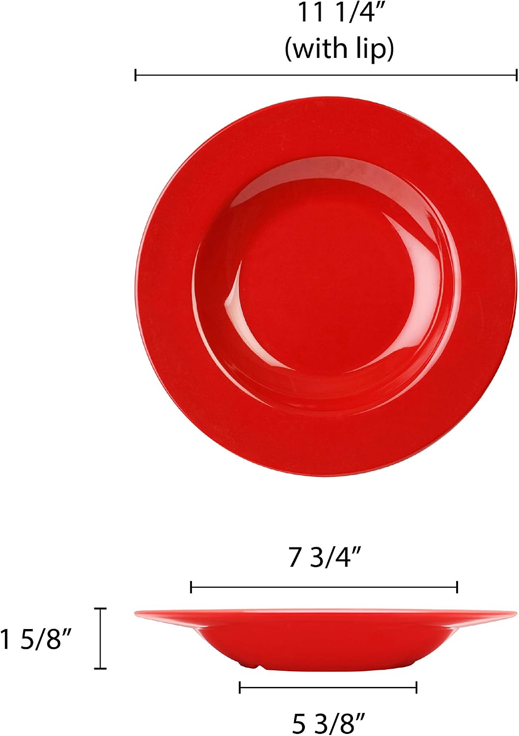 Thunder Group Color pure red melamine dinnerware collection 16 oz, 11 1/4" Pasta bowl, comes in dozen
