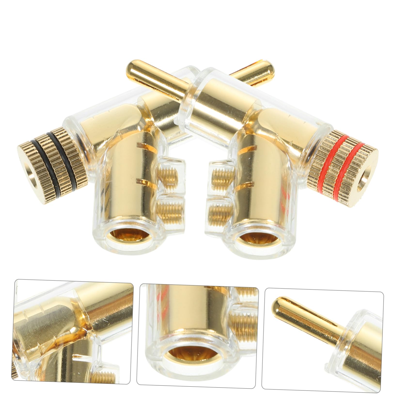 HOMSFOU 4pezzi Connettori Banana Placcati Per Cavi Audio Adattatori Gradi Per Diffusori e Amplificatori Facile Installazione e Connessione Stabile