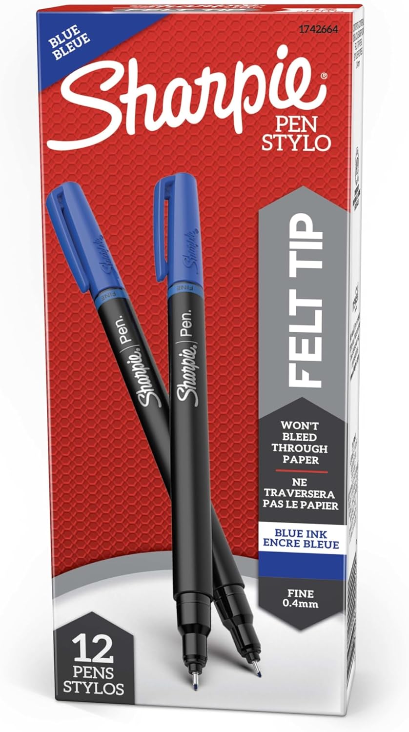 Sharpie Felt Tip Pens, Fine Point Blue, 12 Pakistan Ubuy - Main Image