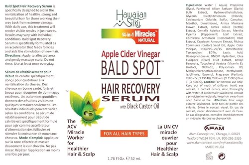 Miniatura 3 de Suero de recuperación de puntos calvos de vinagre de sidra de manzana, 1.76 onzas líquidas, con aceite de ricino negro, solución para el crecimiento