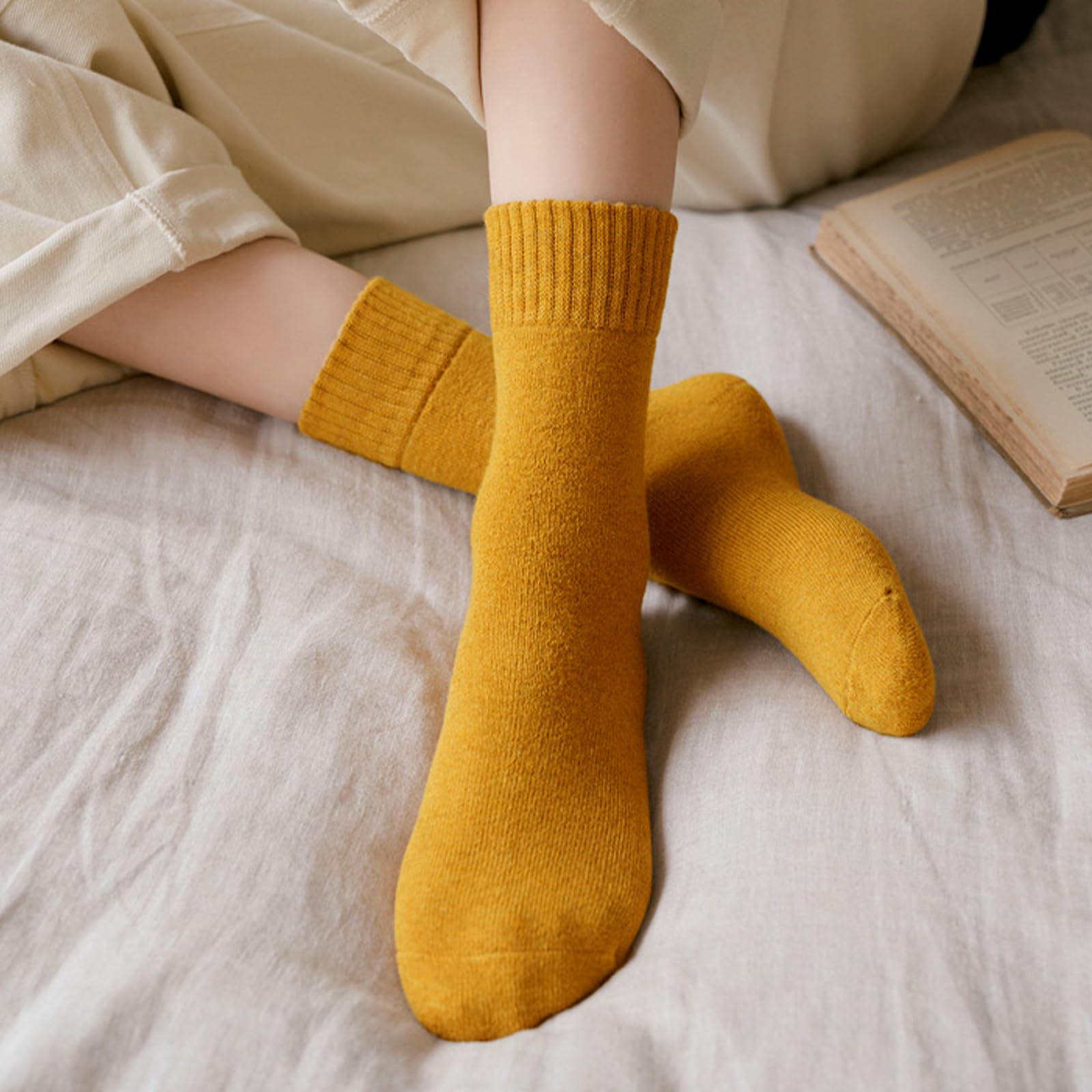 Hocerlu Calze Termiche Donna, 5 Paia Calzini Calde Invernali Donna, Calzettoni Termici Spugna Morbidi Comodi, Per Passeggiate Escursioni Lavoro Regali, Taglia 35-42