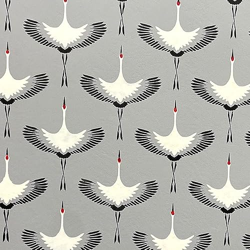 Miniatura 4 de Plantilla de pared Flying Cranes, plantillas de pared grandes para mejoras del hogar, prueba plantillas de pared reutilizables en lugar de papel