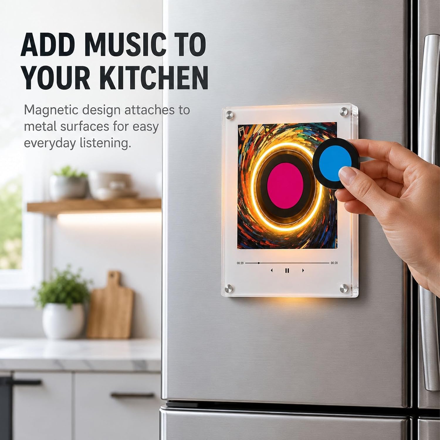 Magnetyczny odtwarzacz muzyczny na lodówkę, 9 szt., retro magnesy na lodówkę, 128 mb, NFC, programowalny magnes odtwarzacz muzyczny ze światłem LED, prezenty dźwiękowe do domu, biura, rocznicowy model