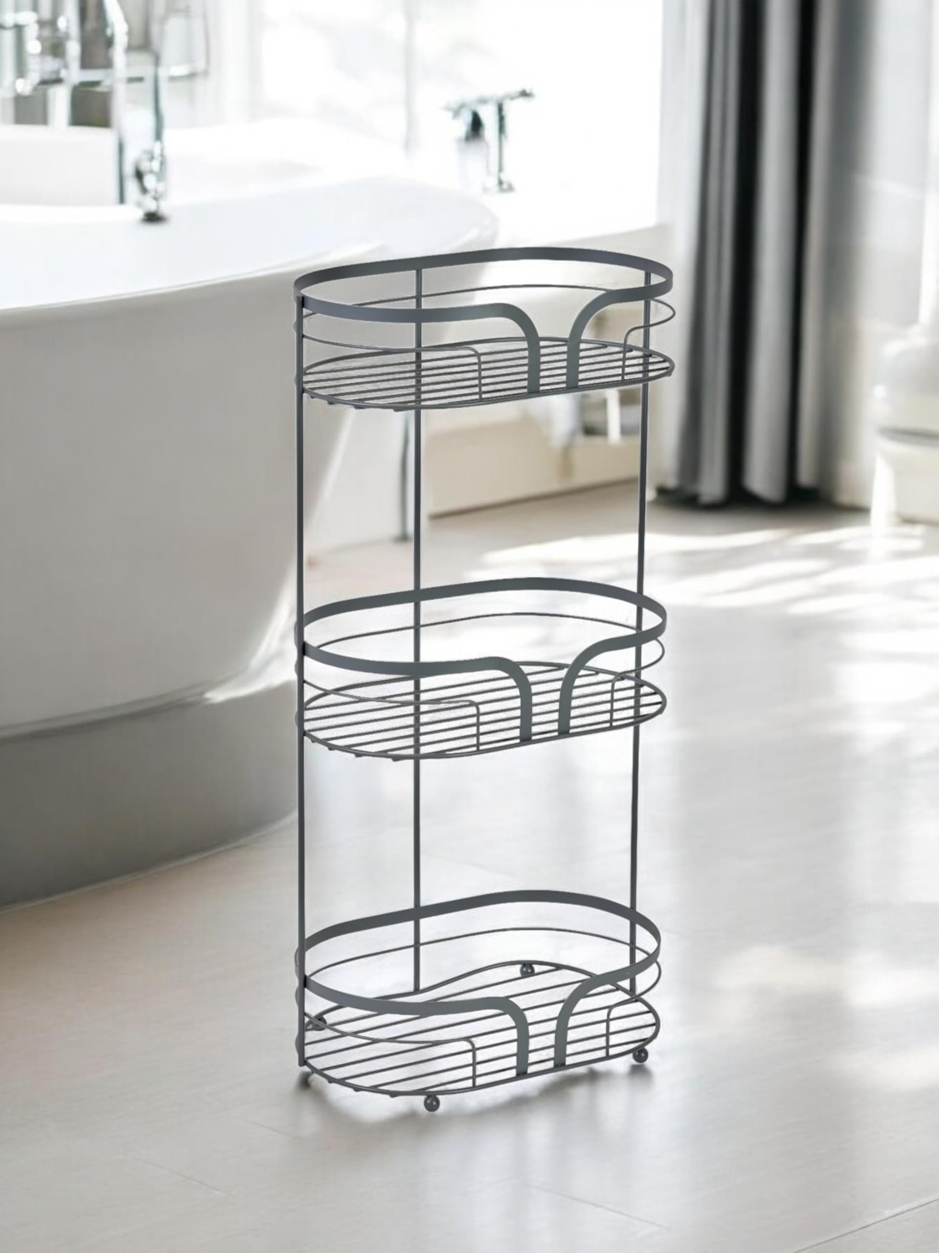 Showerdrape Grey Dante Freestanding Floor Caddy