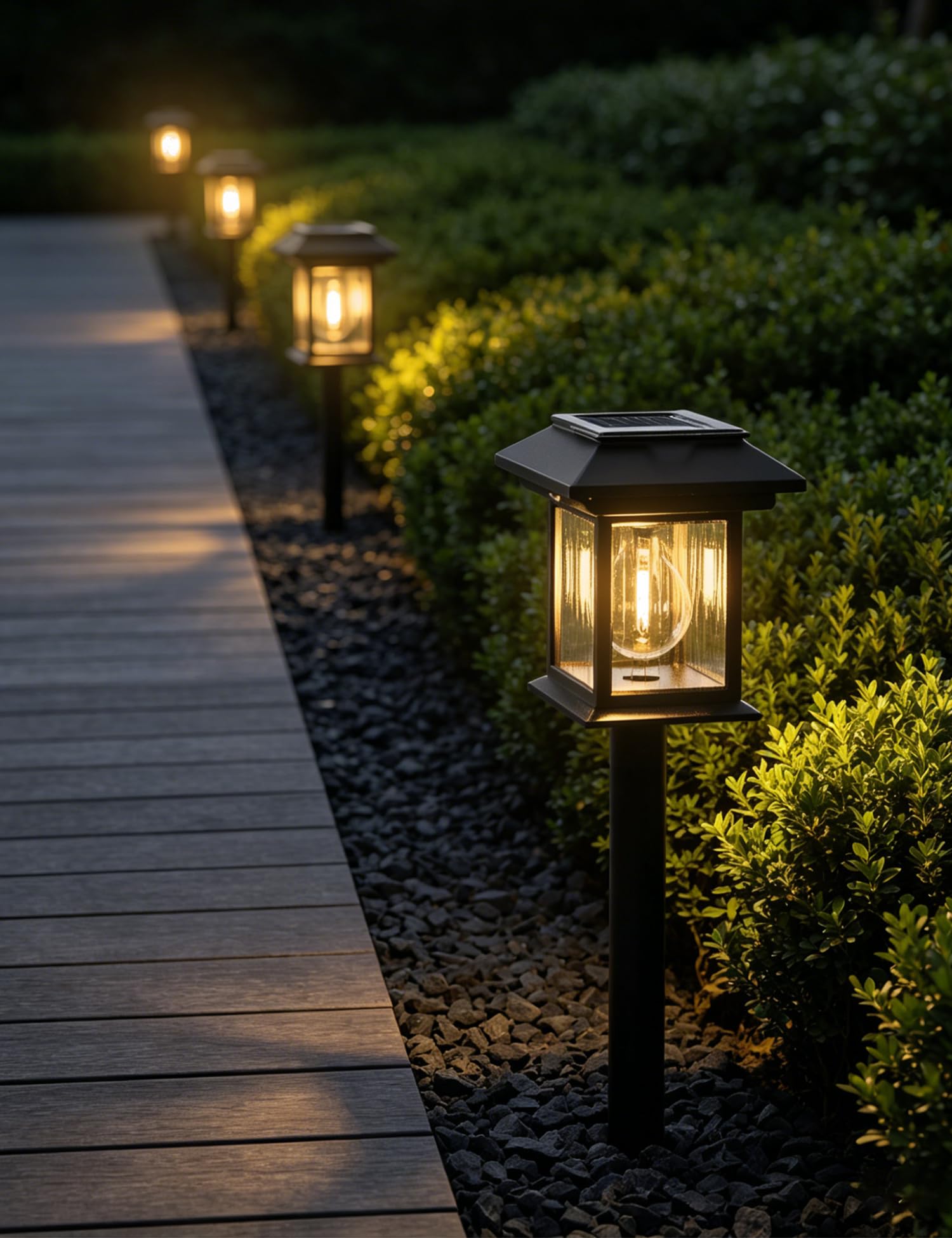 ACMHNC Lampade Solari da Esterno 4 Pezzi,Sensore di Movimento, Ricarica USB | IP65 Luci Solare da Giardino Esterno, 1200mAh, 3000K, 3 Modalità, Terra/Parete/Sospesa