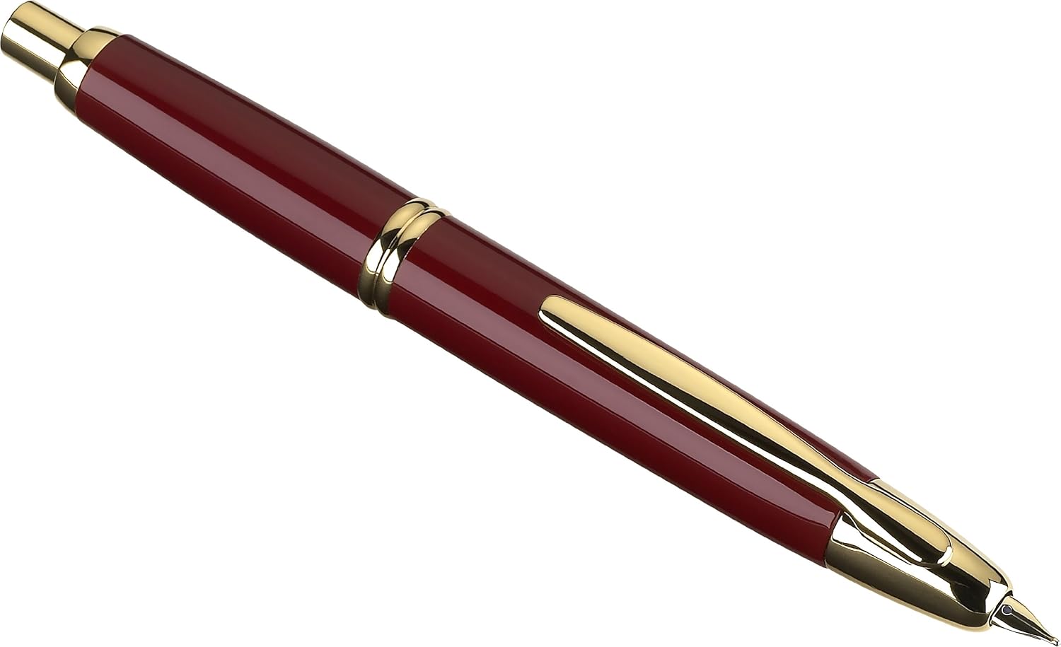 Pilot Vanishing Point Collection Retractable Fountain Pen, Red with Gold Accents, Blue Ink, Fine Nib (60167)