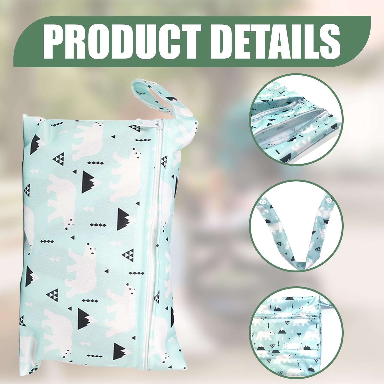 Sac à Couches Lavables, 2 Pièces Sac Humide pour Crèche, Destiné aux Couches en Tissu BéBé, Petit Wetbag à Fermeture Eclair Etanche, Wet Dry Bag pour Stocker Les Couches