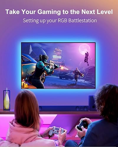 Miniatura 4 de GUPUP Luces LED para TV, retroiluminación LED de TV, luces de TV de cuerda de 20 pies, luces USB para TV de 75 a 85 pulgadas con control remoto,