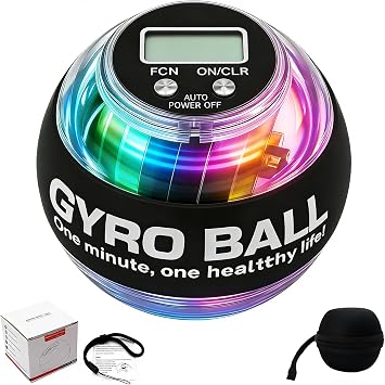 EXBEPE Gyro Ball with Counter,LED Light Power Wrist Hand Exerciser