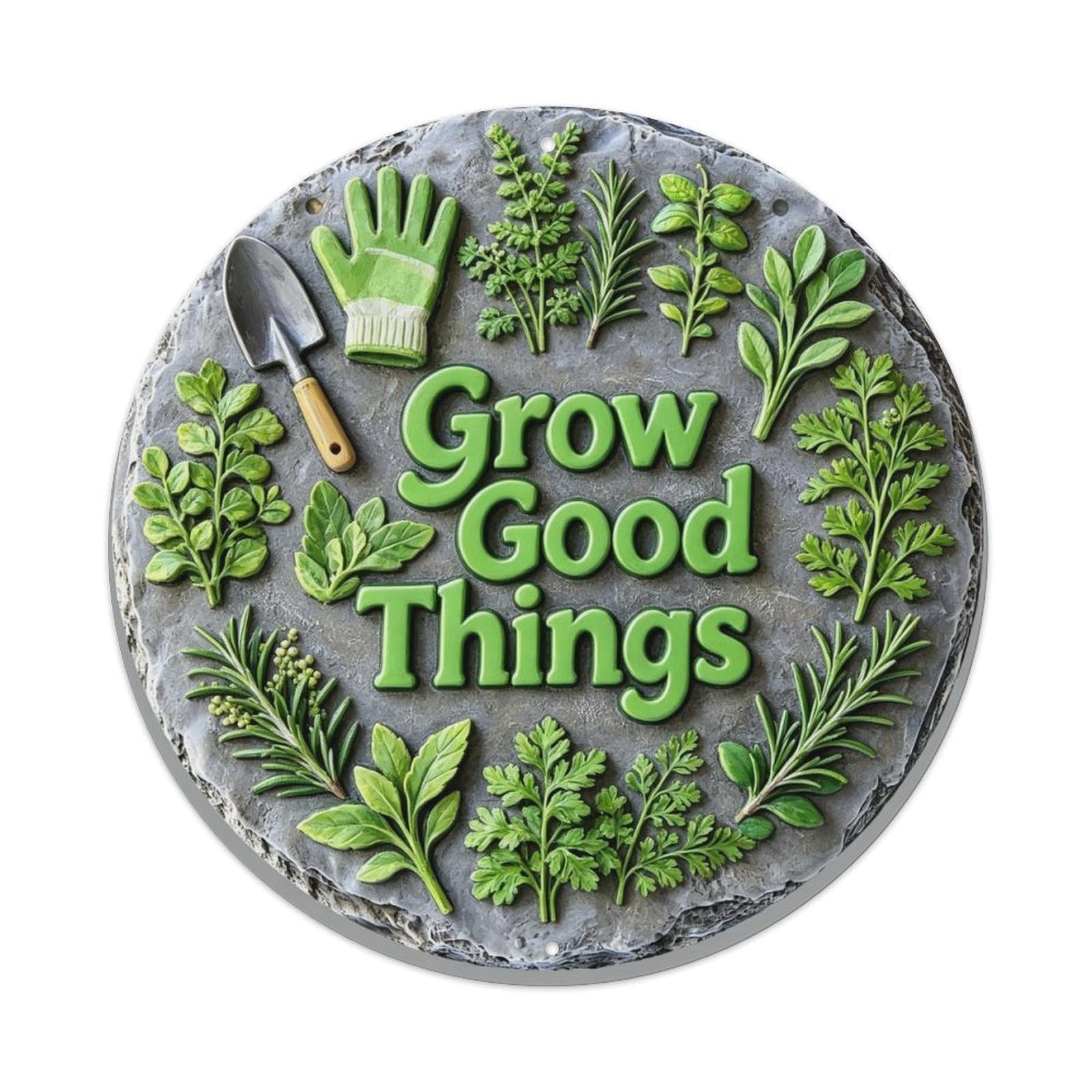 Grow Good Things Metal Tin Sign Plaque