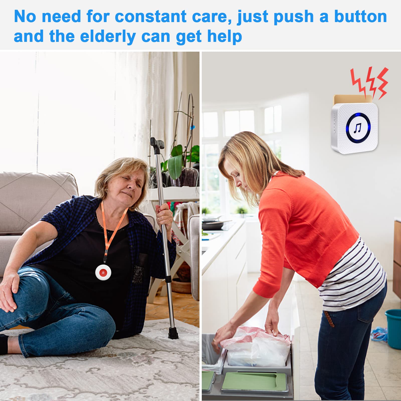 Buy Call Bell for Elderly/Call Alarm/Emergency Pager/Panic Button/Home