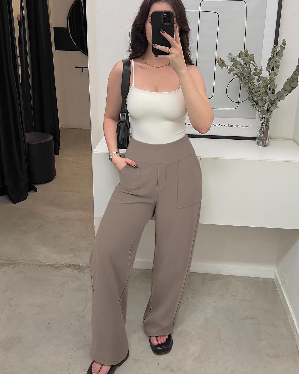 Yoga Pants Women Wide Leg Pants with Pockets High Waist Stretch Casual Sweatpants Petite/Regular/Tall 2025