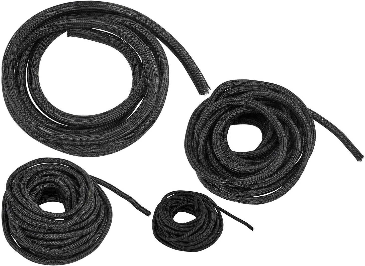 Speedway Motors Muscle Split Braided Nylon Wire Loom Master Kit Black Universal Fit Includes Multiple Sizes for Organizing and Protecting Under Hood Wiring