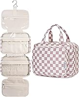 Vista 37 de Narwey Neceser colgante para mujer, bolsa de artículos de tocador para viaje, tamaño esencial, accesorios, A-Negro, Large