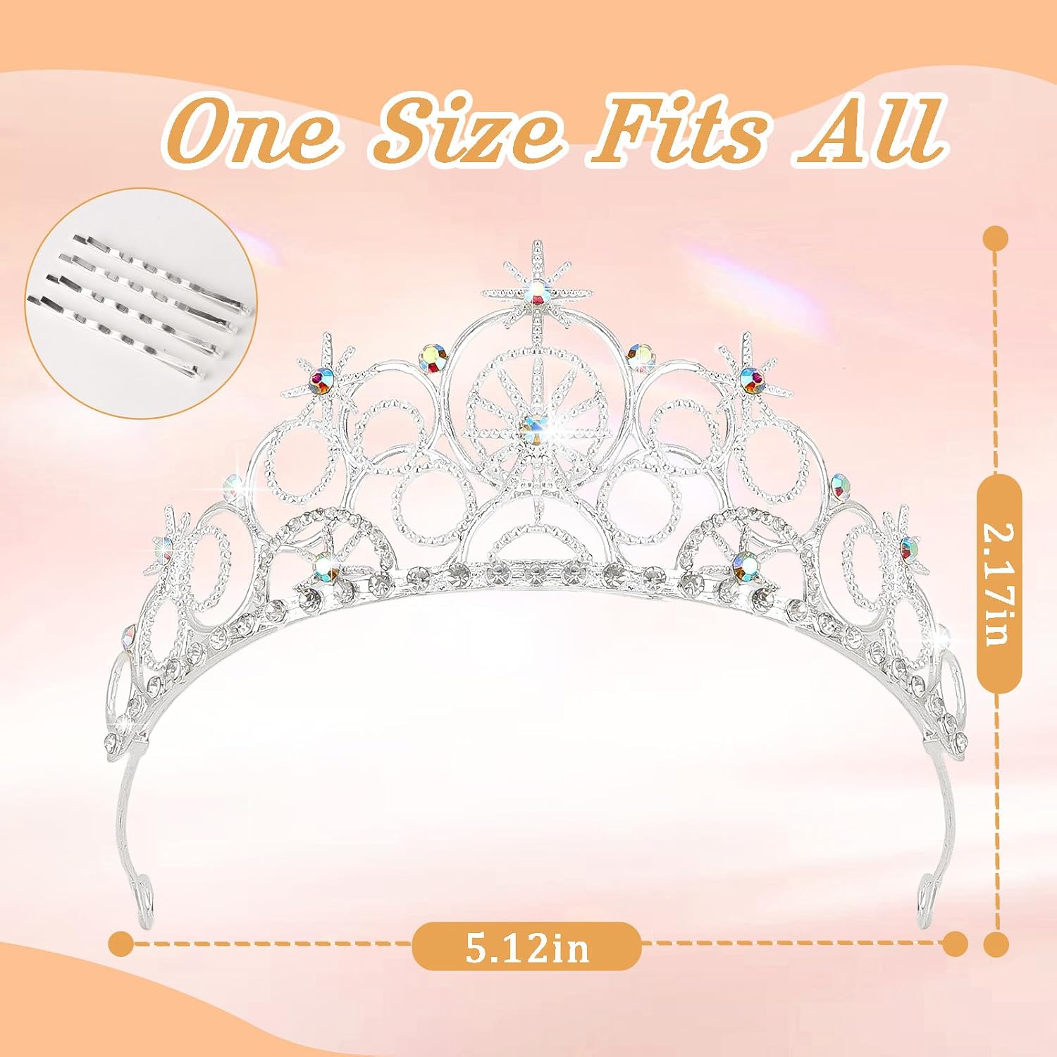 Jaciya Witch Themed Rhinestone Hair Accessories Princess Crown Tiaras for Women Witch Bubble Tiara Prom Halloween Birthday