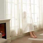 Semi Sheer Curtains 102 Inch Long - 2 Panels Faux Linen Drapes for Bedroom Living Room, Light Filtering, Privacy Protection, Rod Pocket & Back Tab, Each 52" W x 102" L-Natural