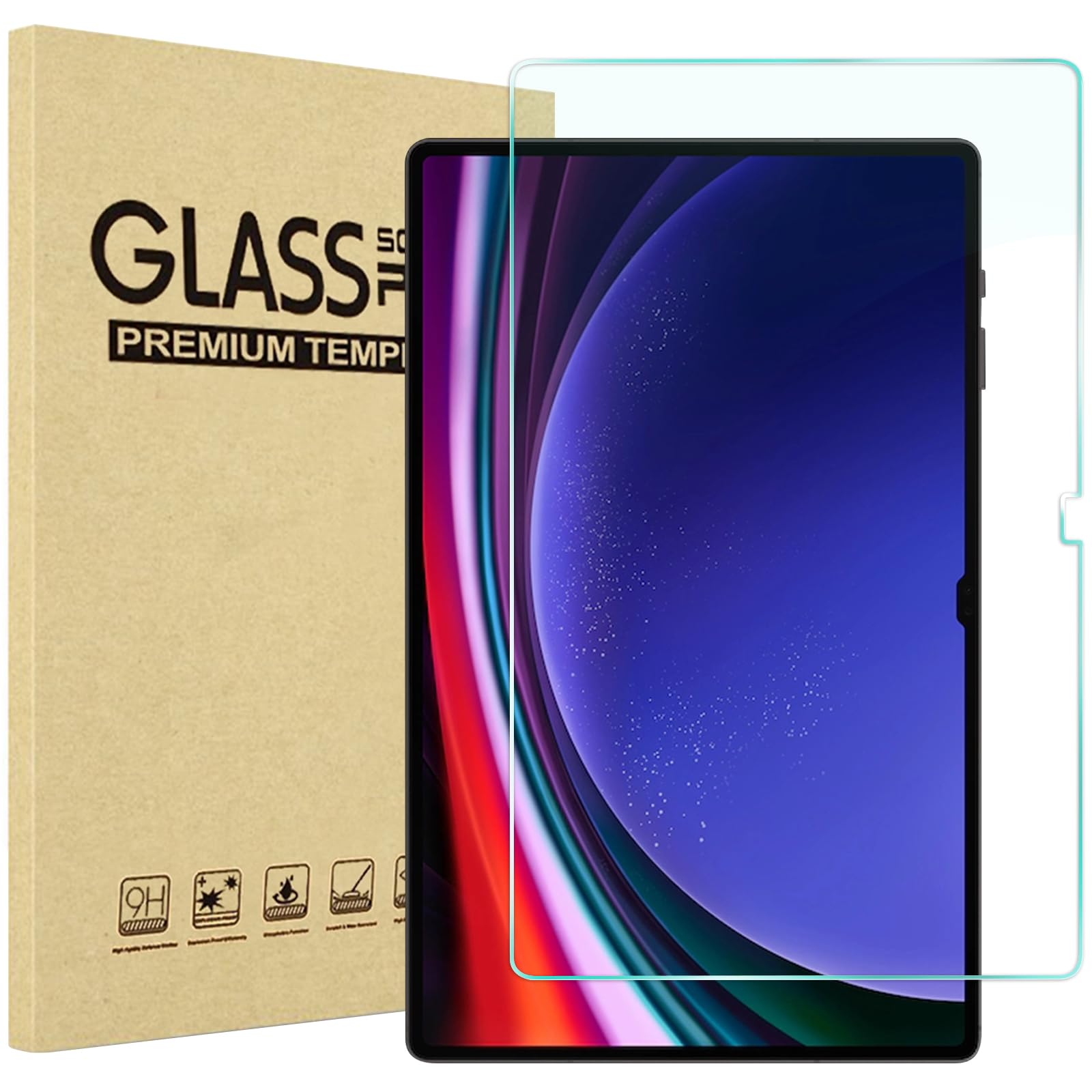 ProCase 1-Pack Screen Protector for Galaxy Tab S10 Ultra / S9 Ultra / Tab S8 Ultra, Tempered Glass Screen Guard for 14.6' Tablet