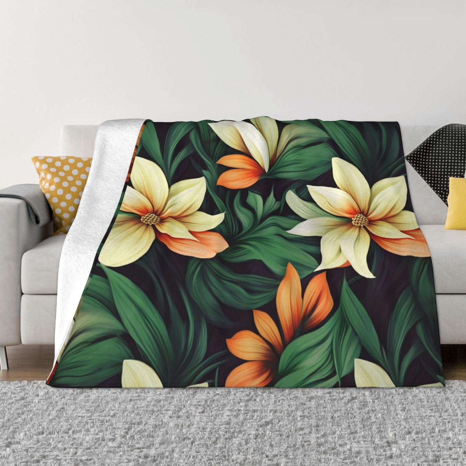 Couverture pour canapé fleurie pour des soirées cocooning douillettes
