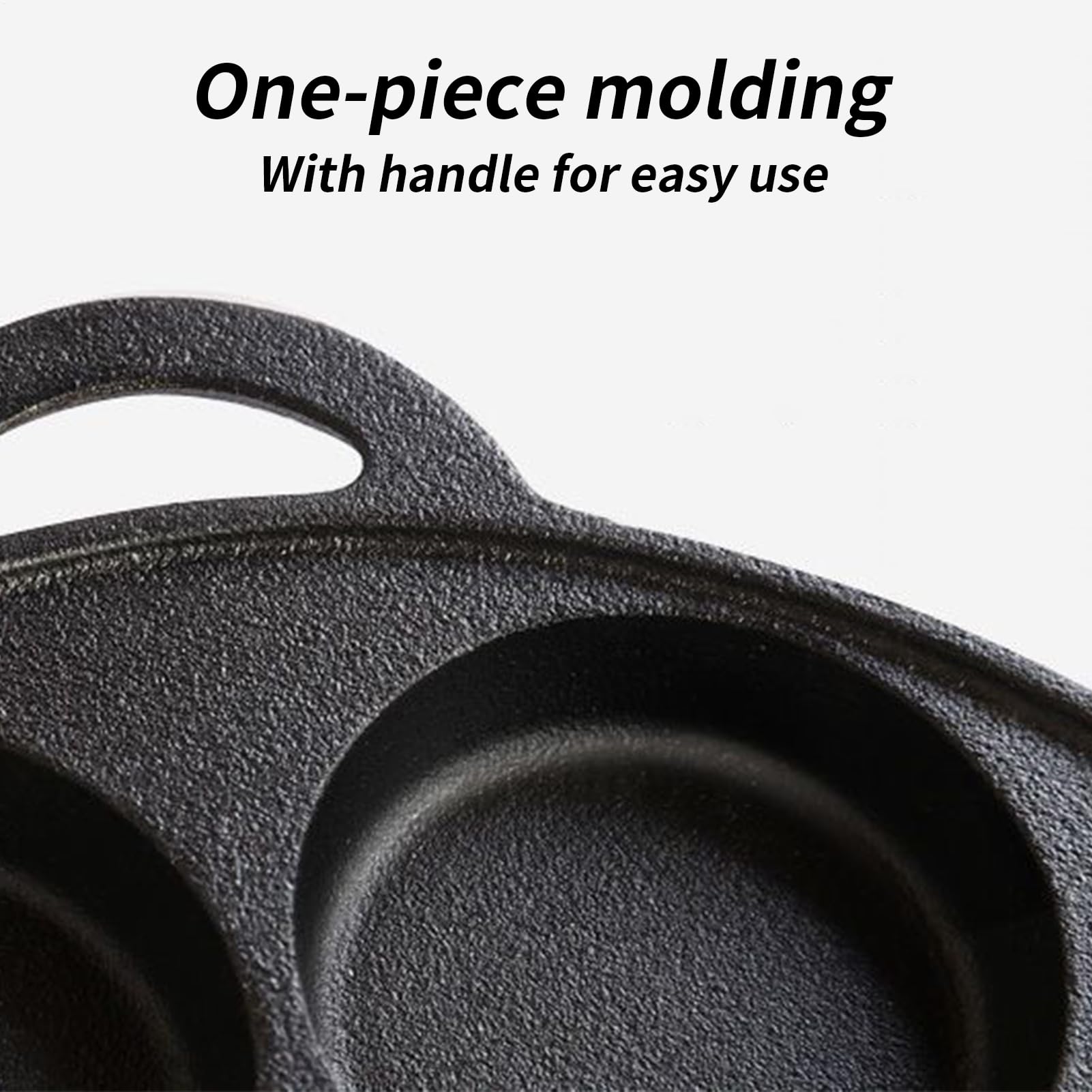 Żeliwne patelnie do naleśników - 7-otworowe nieprzywierające narzędzie do smażenia do jednolitego pieczenia, trwałe żelazne nóżki z ergonomicznym uchwytem, akcesoria kuchenne do steków, naleśników