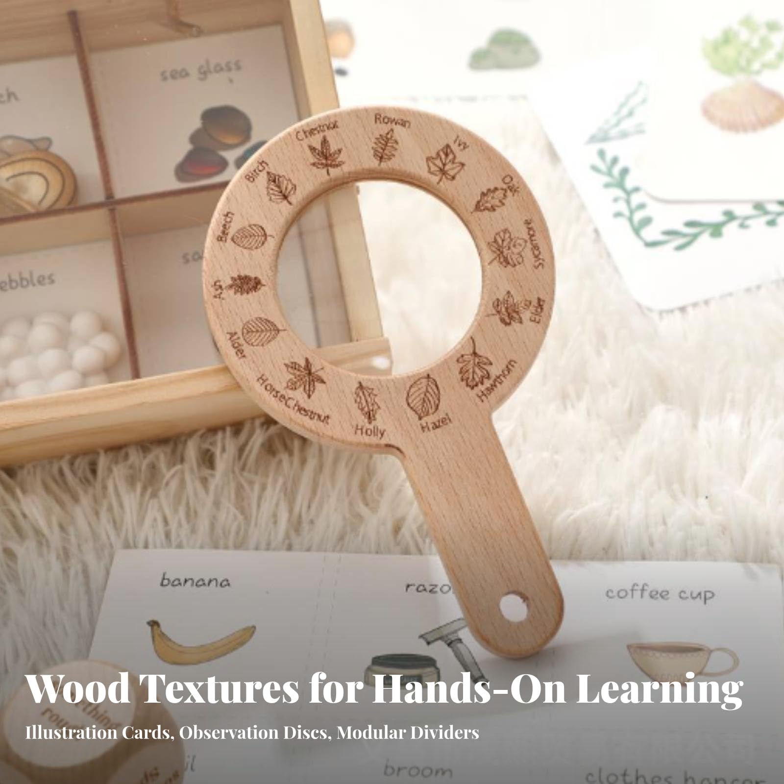 Kit di Esplorazione con Custodia in Legno Resistente Ideale Come Regalo per Apprendimento All'aperto, Passeggiate Natura, Gioco Immaginativo