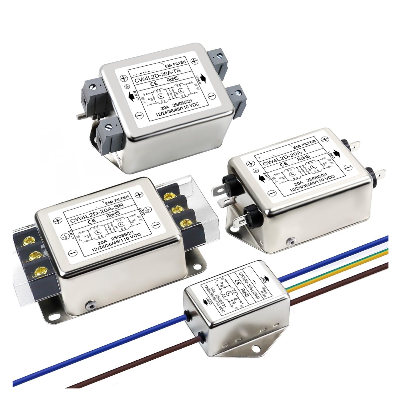 Amazon.co.jp: Emiフィルター DC DC12 V24 V48 100V 10A 20A 30A