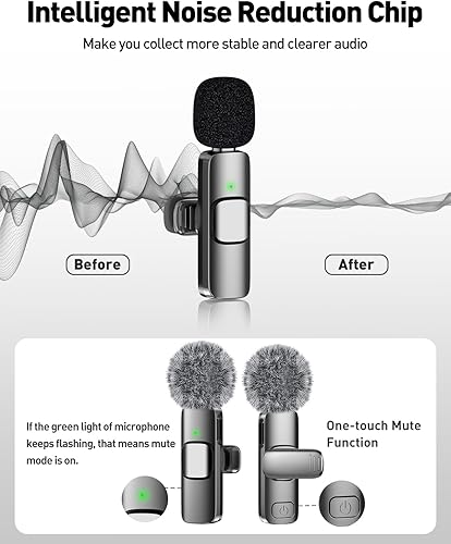 Miniatura 3 de PoP voice Mini micrófono inalámbrico 3 en 1 para iPhone, cámara Android, iPad, micrófono Lavalier con reducción de ruido, micrófono Lav de solapa