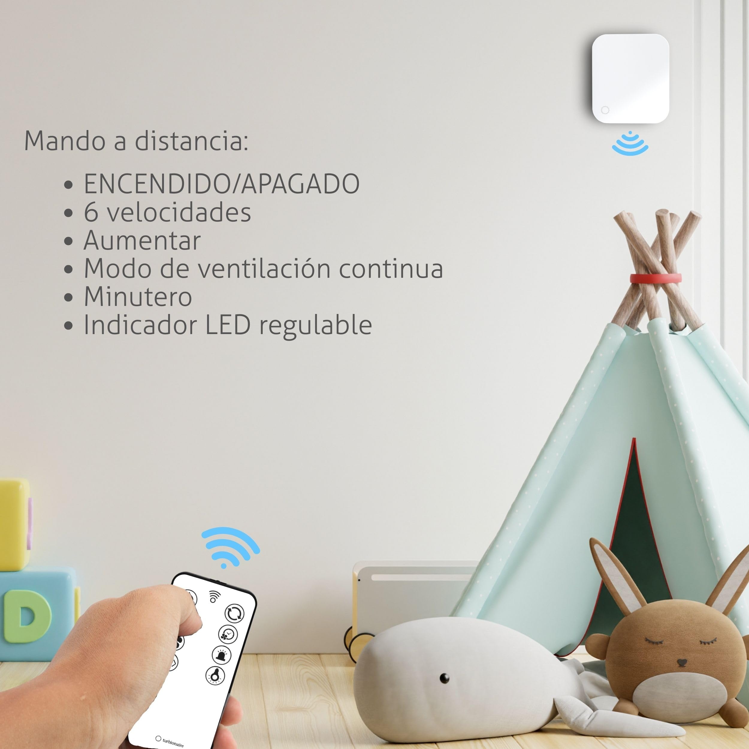 Turbionaire TREND PUR Unidad Exterior de Extracción y Purificación de Aire Para Ventilación Continua, Filtro HEPA, Carbonoi,Filtro de Polvo, Remoto,6 velocidades+boost,100 mm,Garantía de 3 años