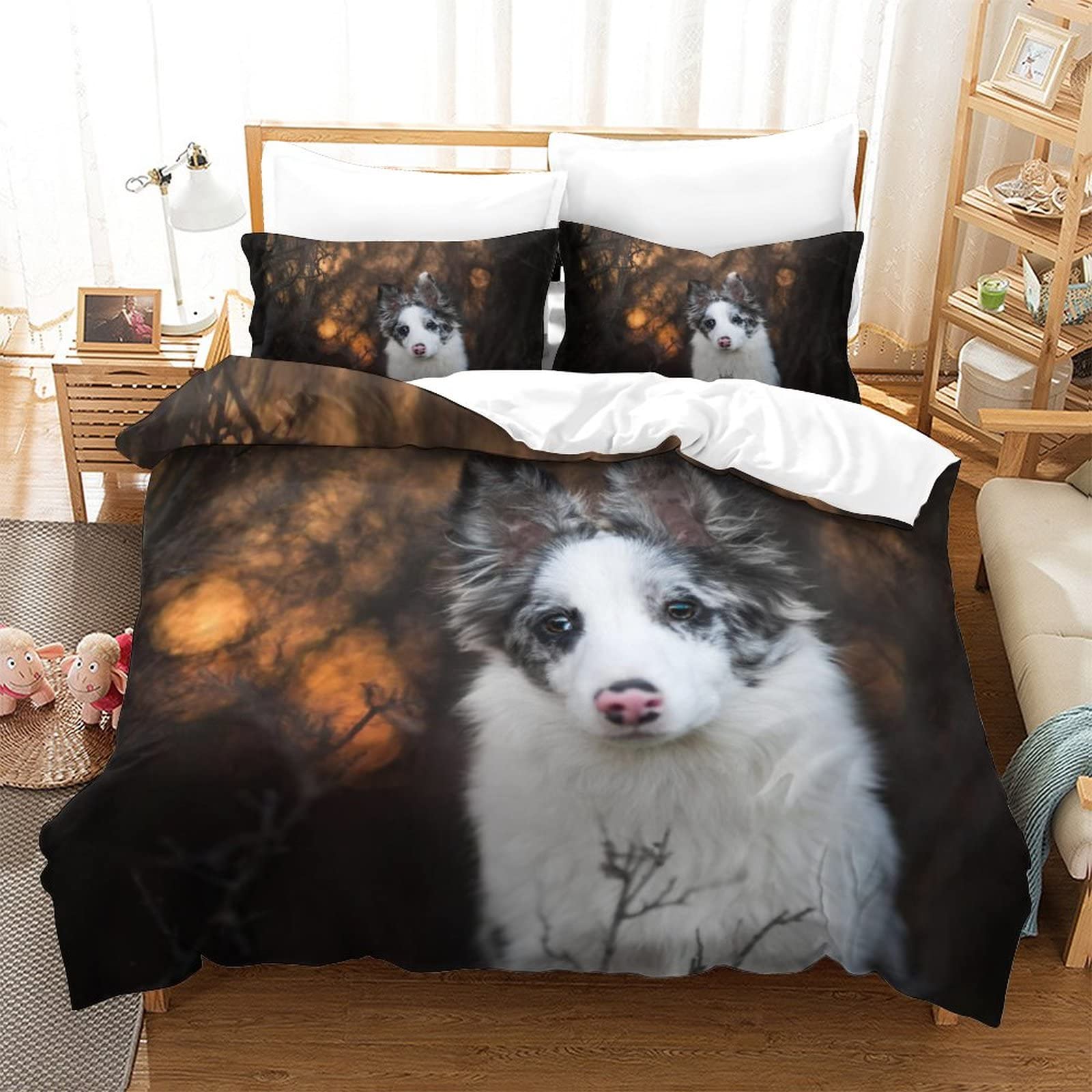 Housse de Couette Berger Australien 3D 200x200cm avec sa parure de lit imprimée toutes saisons