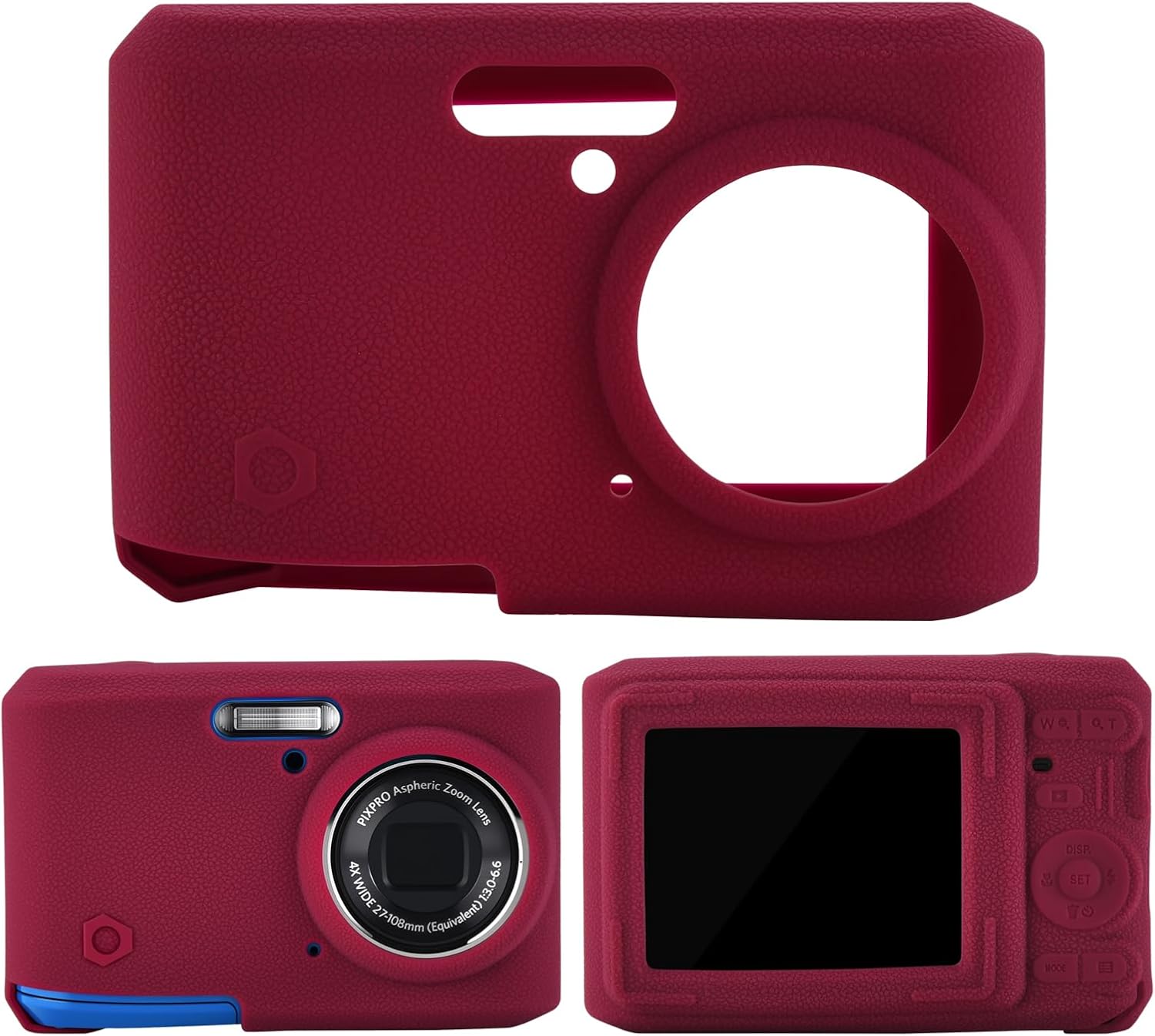Slim Fit Silicone Case for Kodak PIXPRO FZ45,Minimalist Design Camera Protection,Dustproof & Lightweight (Red)