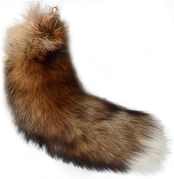 Fox Tail 15.75in Shaggy Faux Fur Realistic Decorative Therian Tail for Handbag, Backpack, Cosplay - Style3