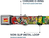 Vista 5 de Buckle-Down Collar de perro con hebilla de cinturón de seguridad, postura de Thor & Loki/cómics retro apilado, 1 pulgada de ancho, se adapta a