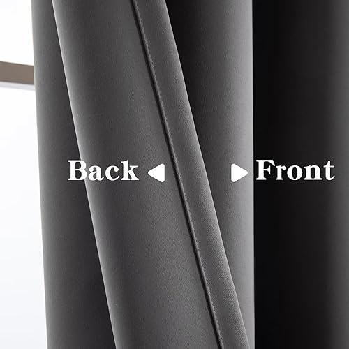 Miniatura 75 de Cortinas opacas para sala de estar, cortinas 100% opacas de 84 pulgadas de largo, juego de 2 paneles, con aislamiento térmico, pestaña trasera y