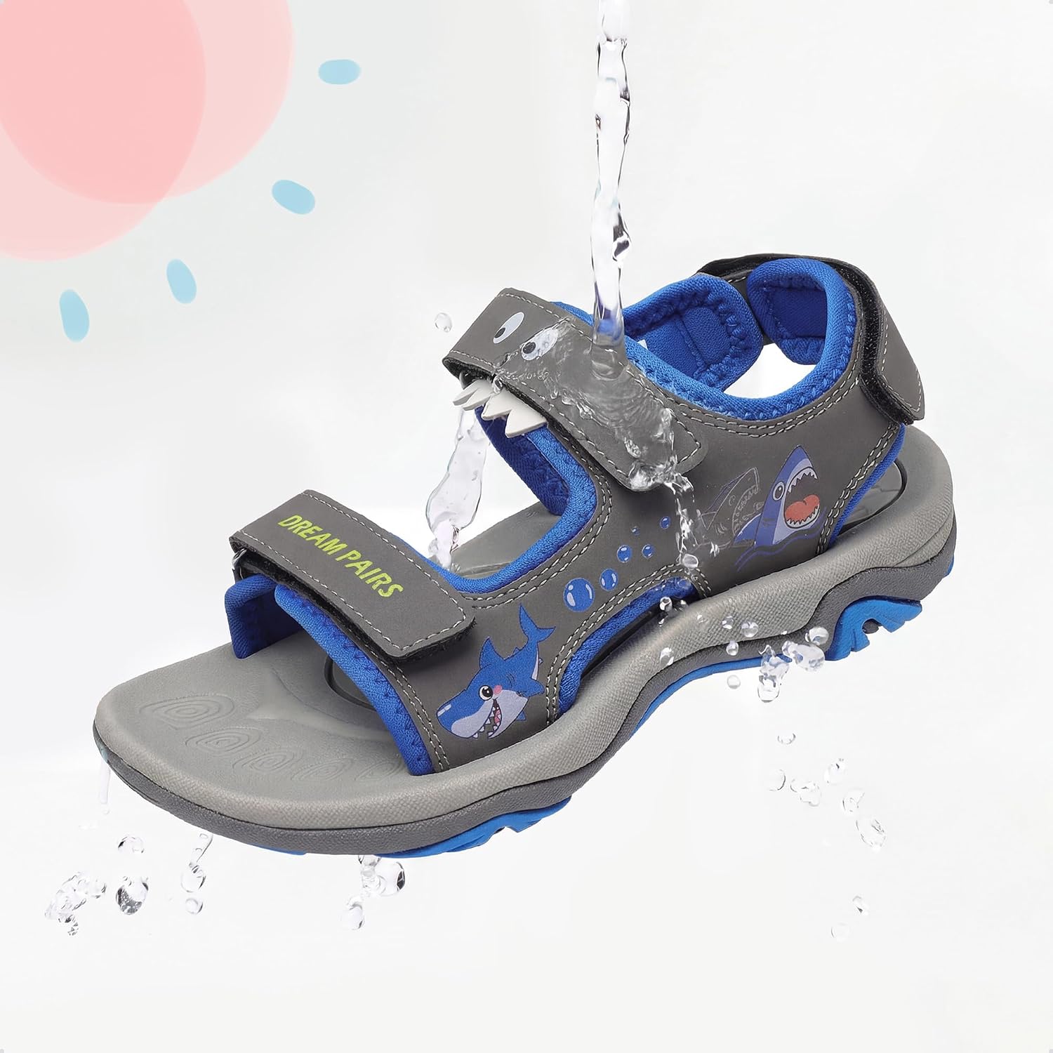 DREAM PAIRS Boys Girls Summer Sandals | Outdoor Athletic Kids Sport Water Shoes Anti-slip Toddler Lightweight Comfortable Cute Cartoon Quick-drying