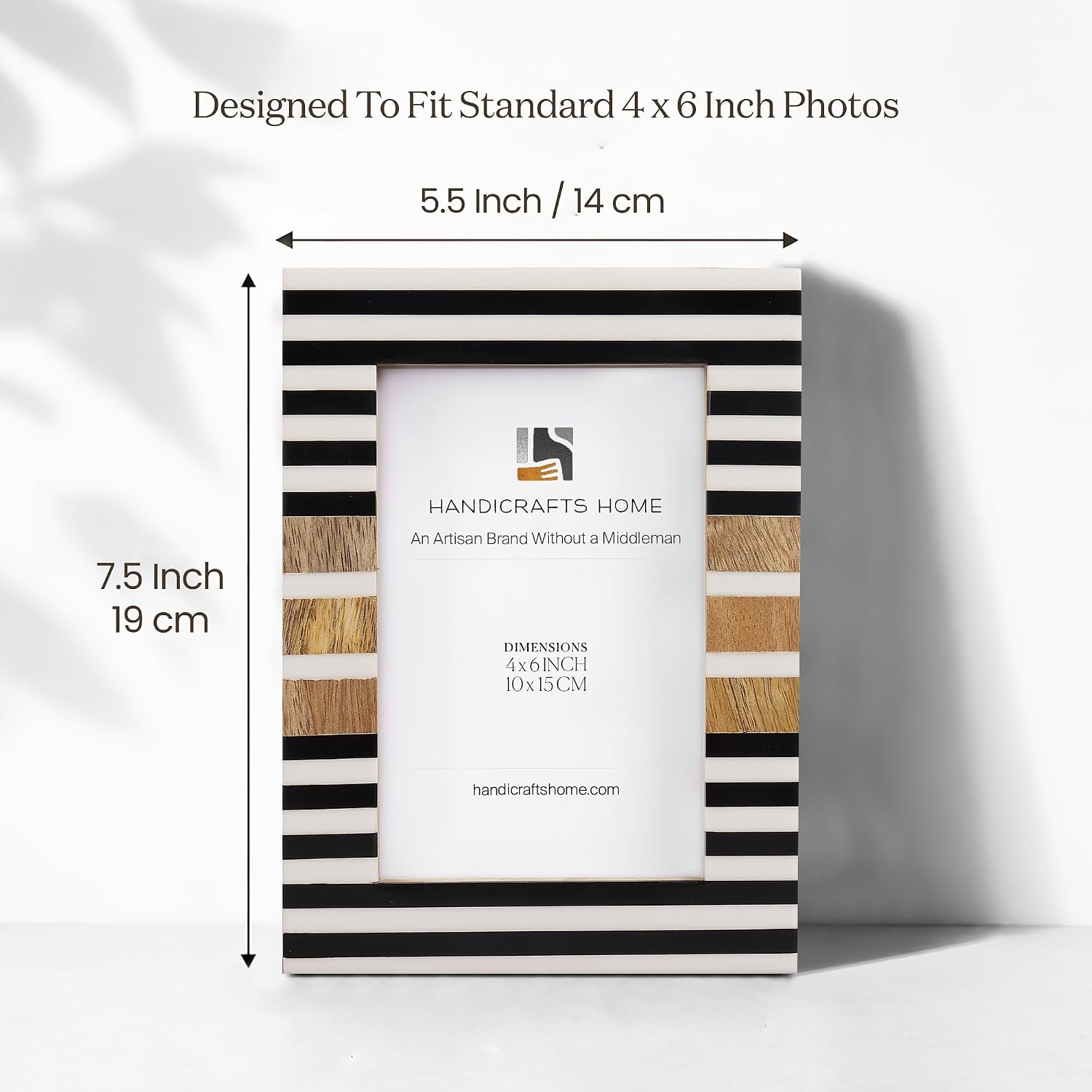 Handicrafts Home Handmade 6x4 Black Resin & Wood Picture frame Modern Decor image 2