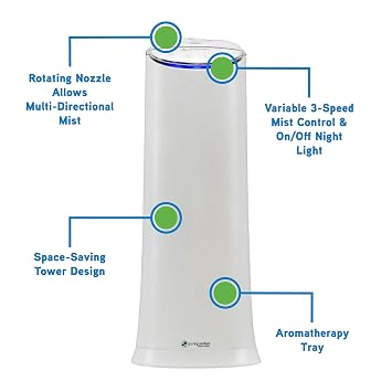 Ultrasonic Cool Mist Humidifier Tower 