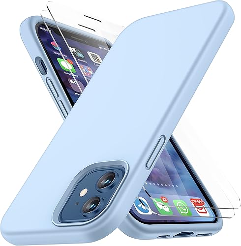 CellEver Funda de silicona ultra duradera para iPhone 1212 Pro con 2 protectores de pantalla de vidrio, protección de cuerpo completo, funda