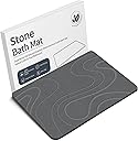 Stone Bath Mat Diatomaceous Earth Shower Mat Non-Slip Super Absorbent Diatomite Stone Bath Mats for Bathroom Floor Quick Drying Natural Easy to Clean