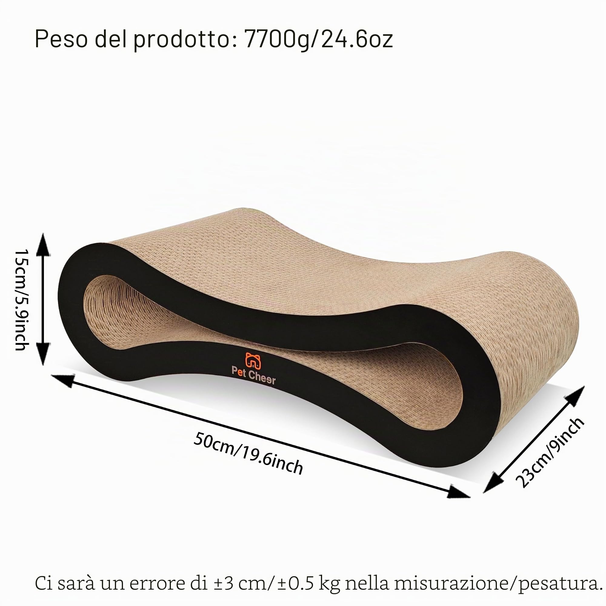 Tiragraffi per Gatti, Prodotto di Design in Cartone ondulato,ideale come lounge, letto, Cuccia, Palestra e Graffiatoio,Completamente Riciclabile