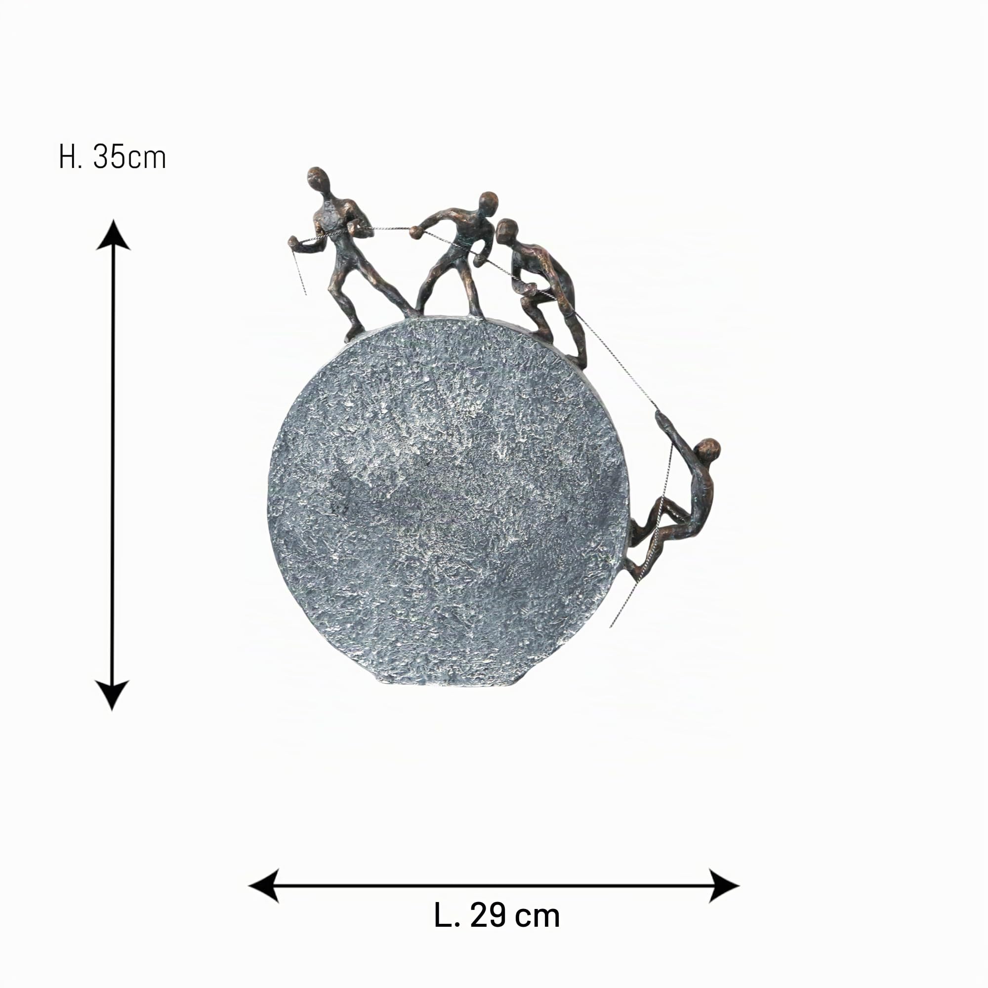 Casablanca Statue Lifting, Résine Bronze Gris 35 cm